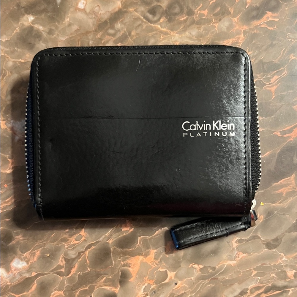 Calvin Klein Platinum Black Zip Wallet